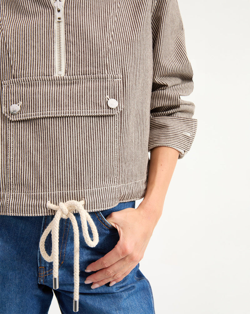Kaeli Striped Pullover Jacket