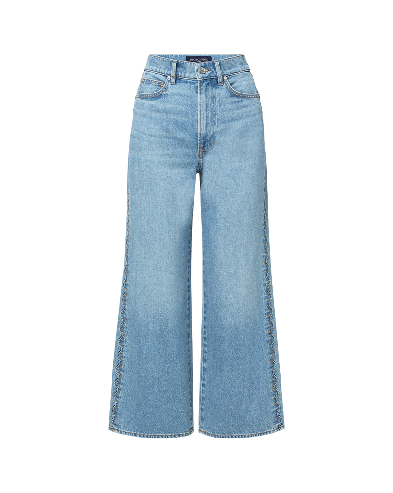 Taylor Scalloped Cropped Wide-Leg Jean