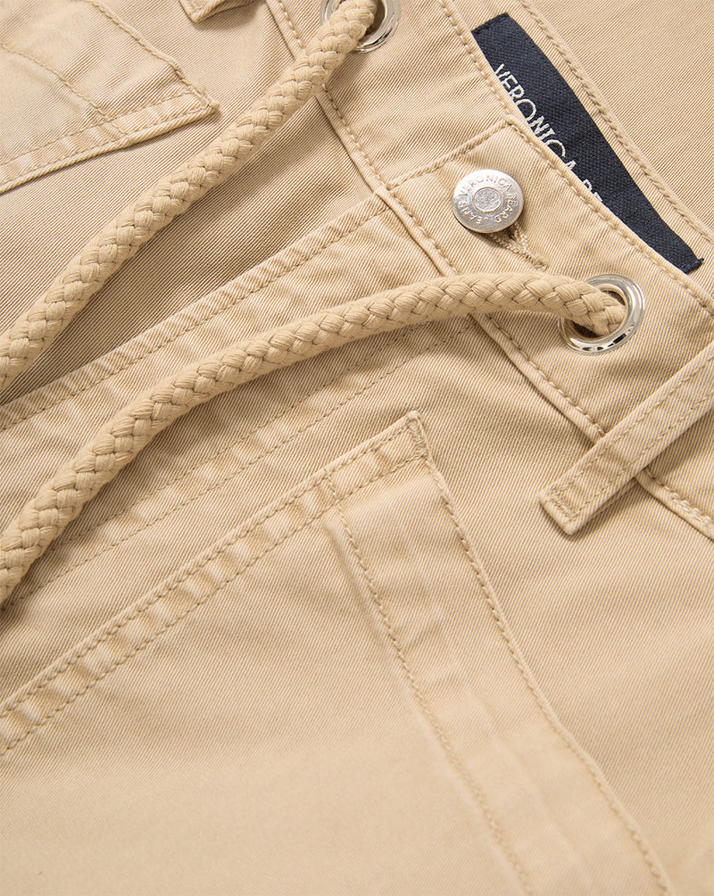 Heather Straight-Leg Twill Pant