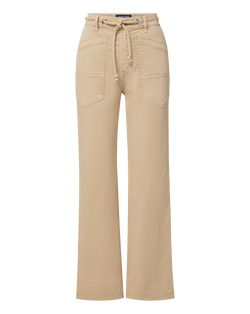 Heather Straight-Leg Twill Pant