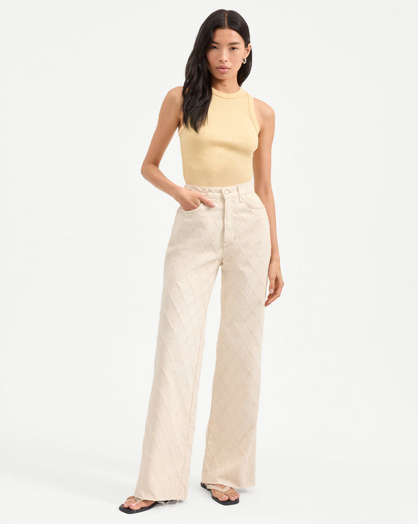Taylor Diamond Printed Wide-Leg Jean