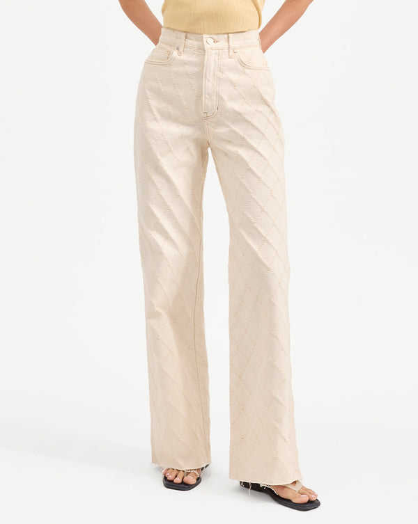 Taylor Diamond Printed Wide-Leg Jean