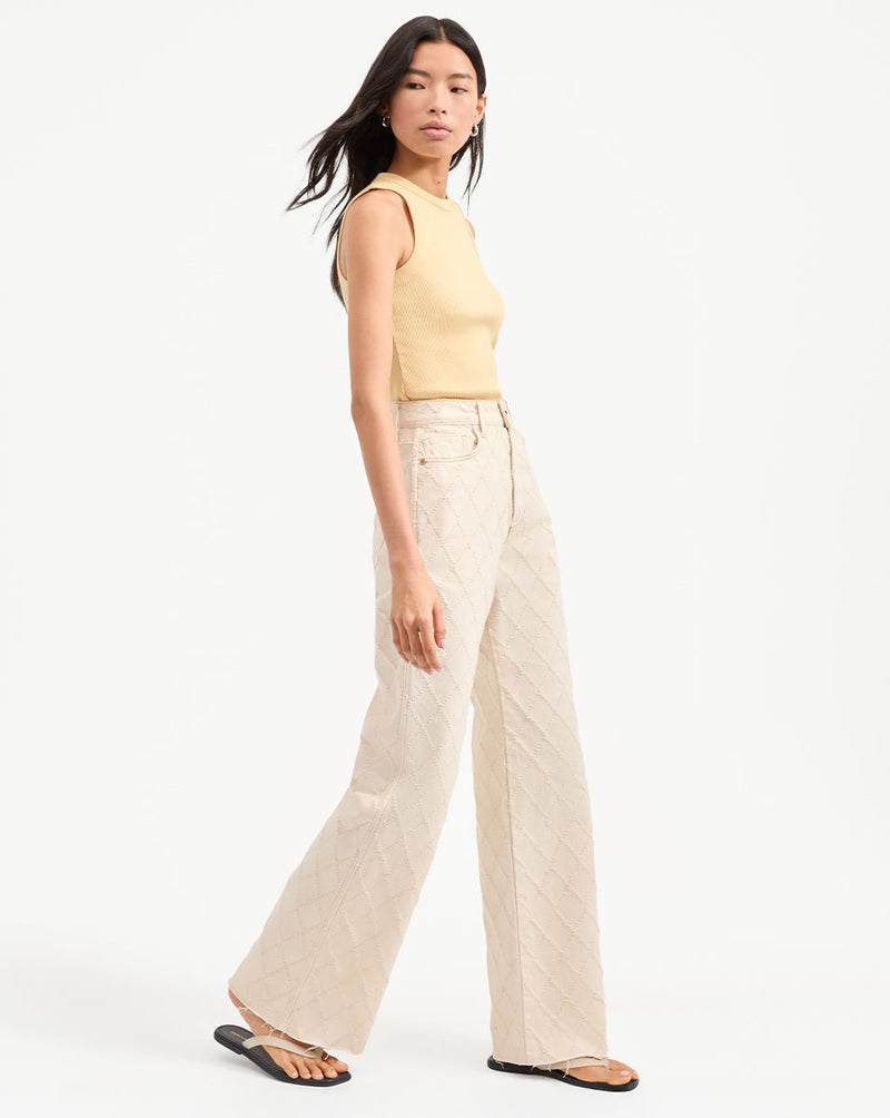 Taylor Diamond Printed Wide-Leg Jean