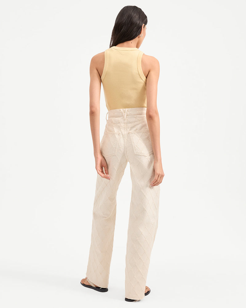 Taylor Diamond Printed Wide-Leg Jean