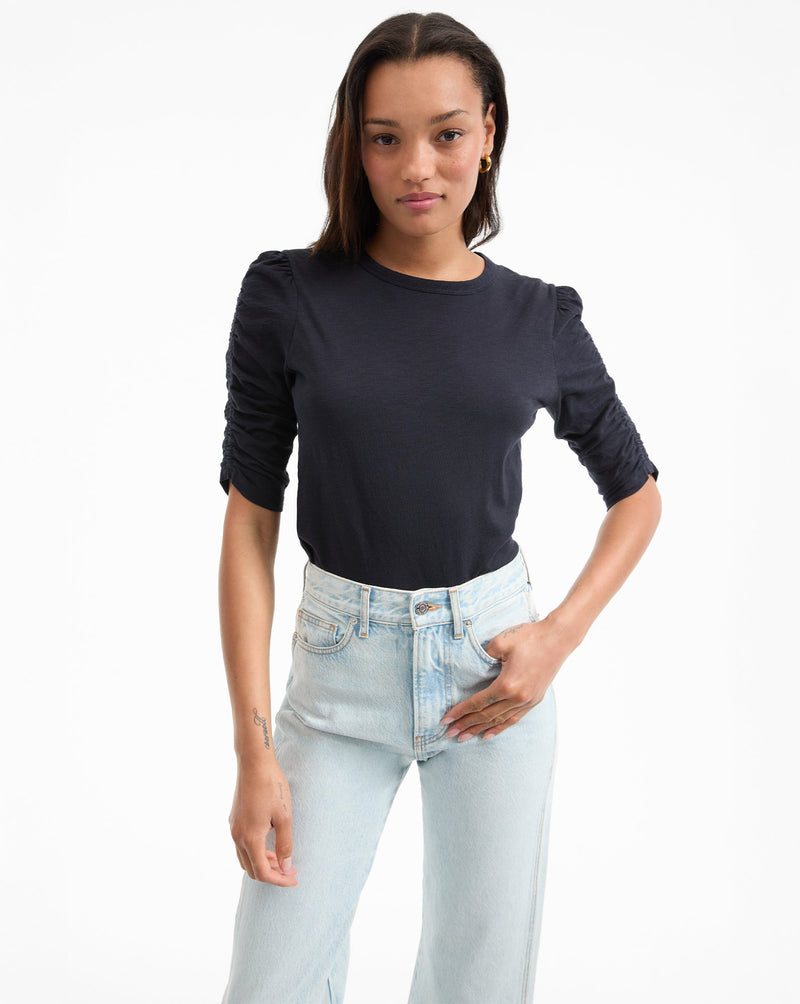 Waldorf Ruched-Sleeve T-Shirt
