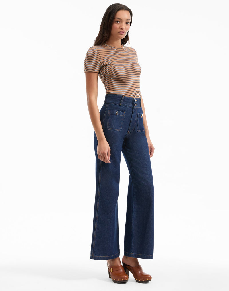 Taylor Patch-Pocket Wide-Leg Jean
