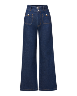 Taylor Patch-Pocket Wide-Leg Jean
