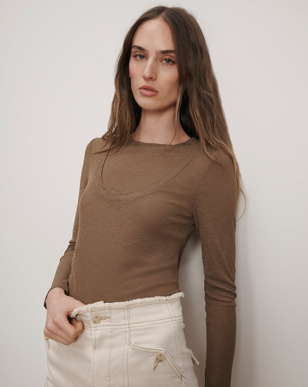 Neita Ribbed Crewneck Top