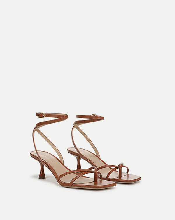 Caterina Leather Ankle-Wrap Sandal