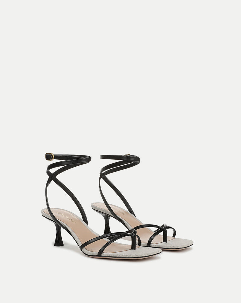 Caterina Leather Ankle-Wrap Sandal