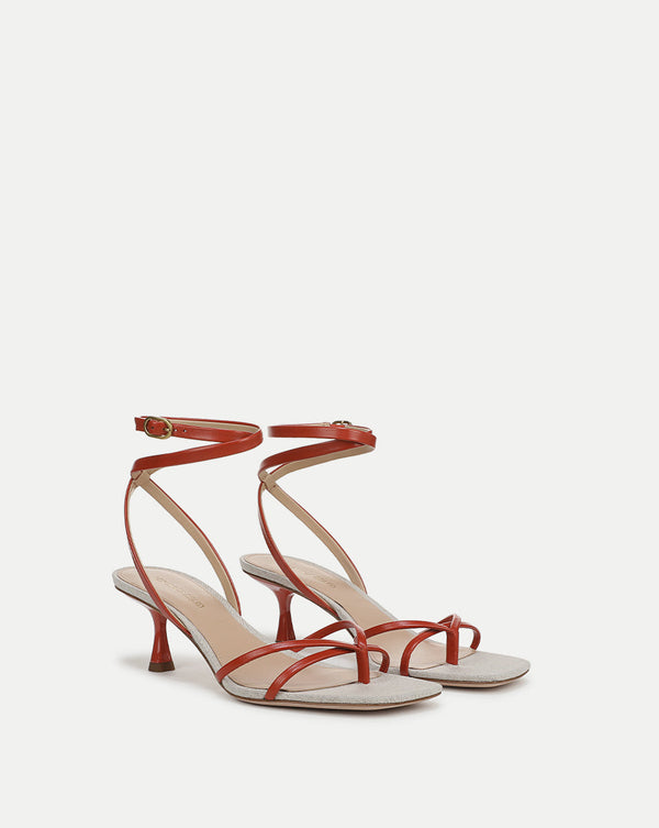 Caterina Leather Ankle-Wrap Sandal
