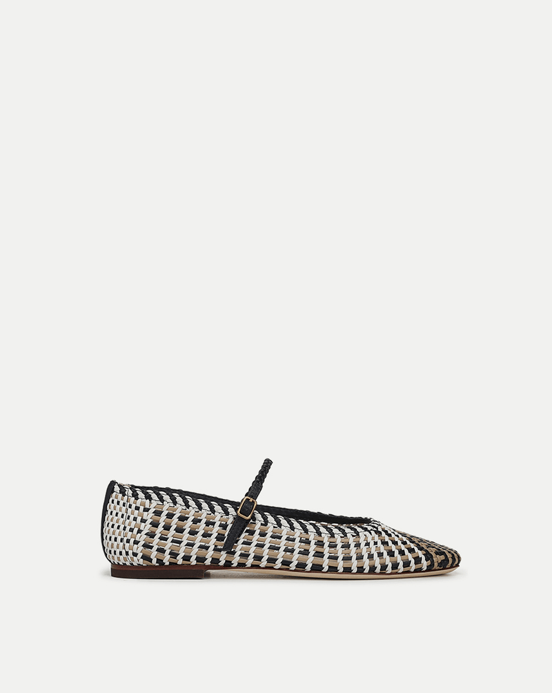Ellie Woven-Leather Flat