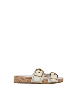 Prue Croc-Embossed Buckle Sandal