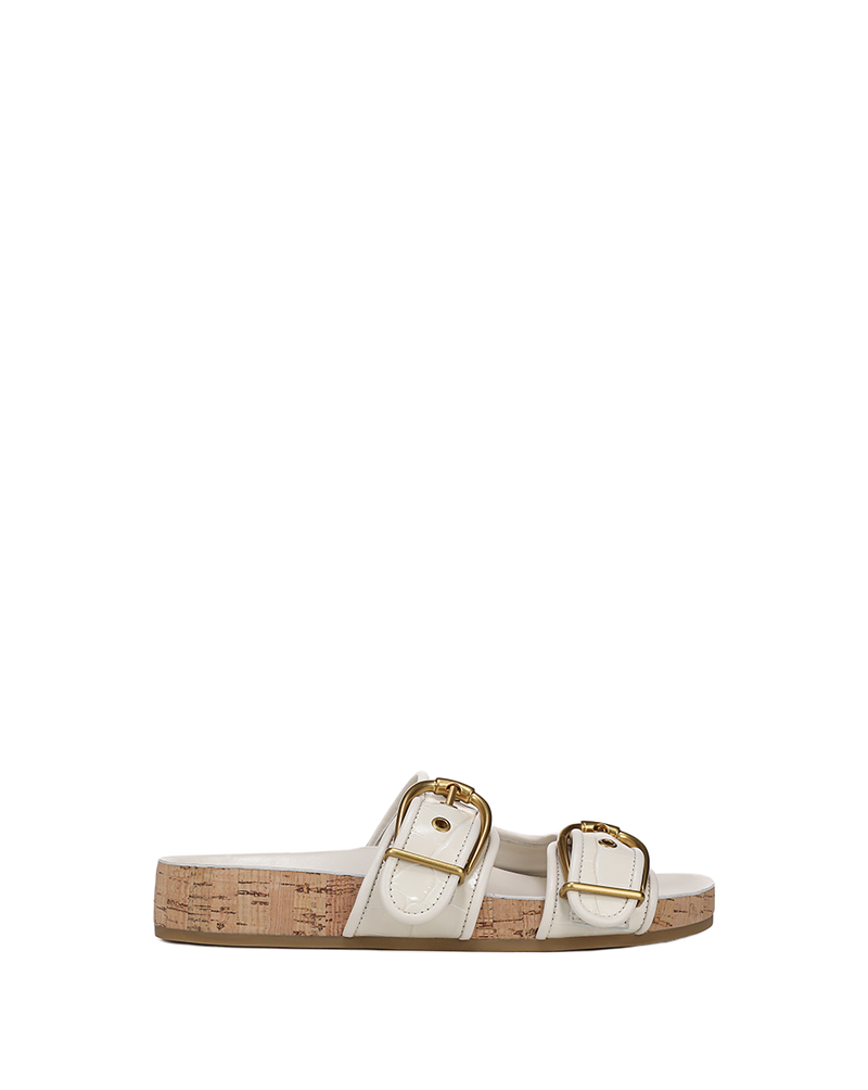 Prue Croc-Embossed Buckle Sandal