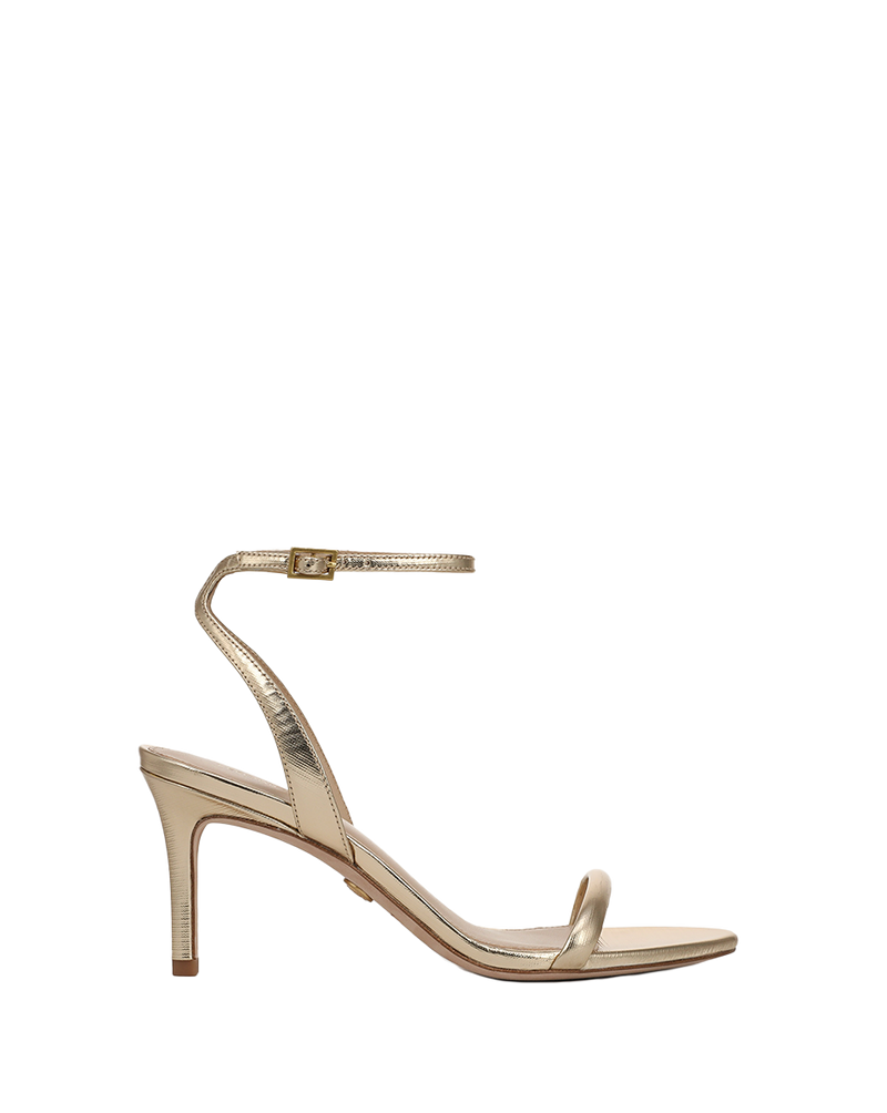 Sylvie Metallic Ankle-Strap Stiletto Sandal