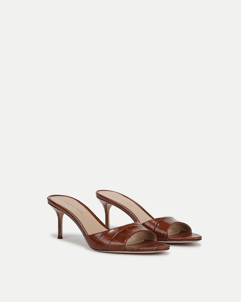 Tia Croc-Embossed Sandal