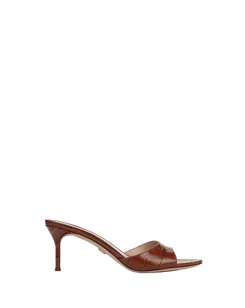 Tia Croc-Embossed Sandal