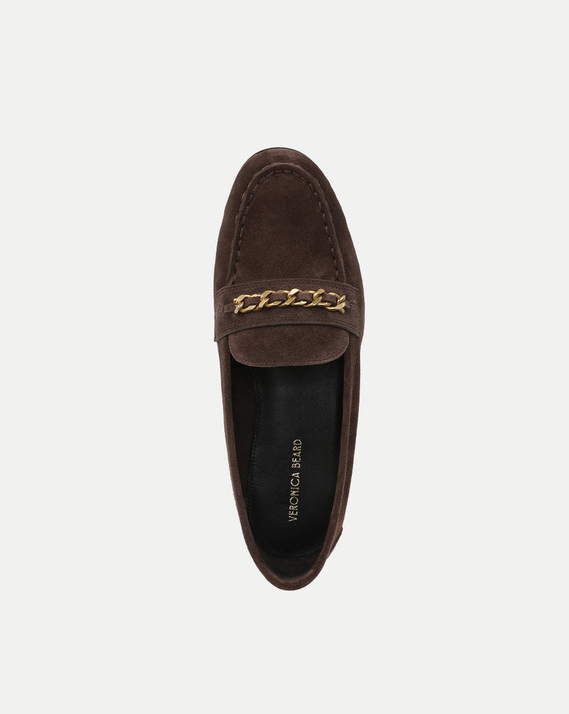 Penny Suede Chain-Link Loafer