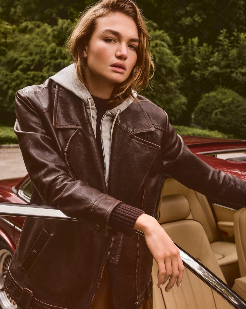 Thandie Leather Dickey Jacket