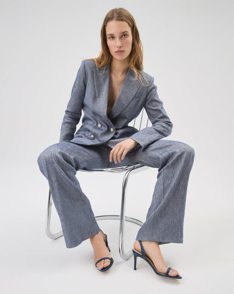 Jude Linen Wide-Leg Pant