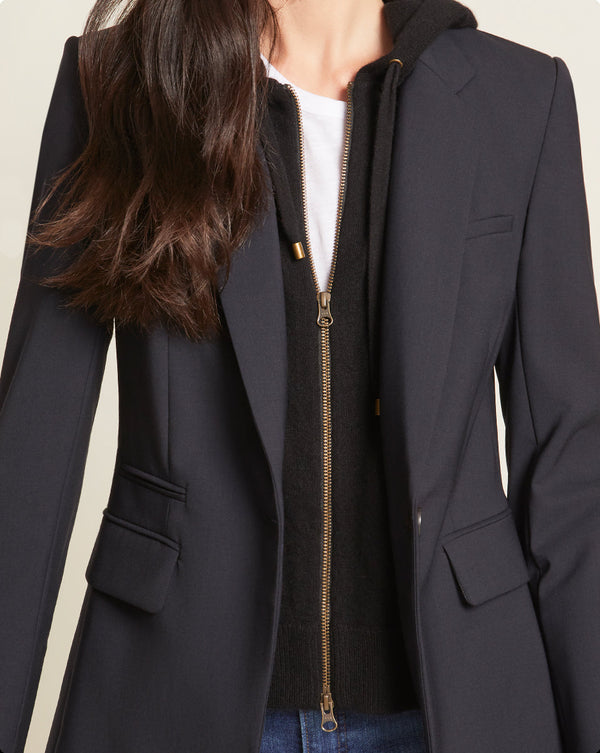 Cashmere Hoodie Dickey With Cuffs