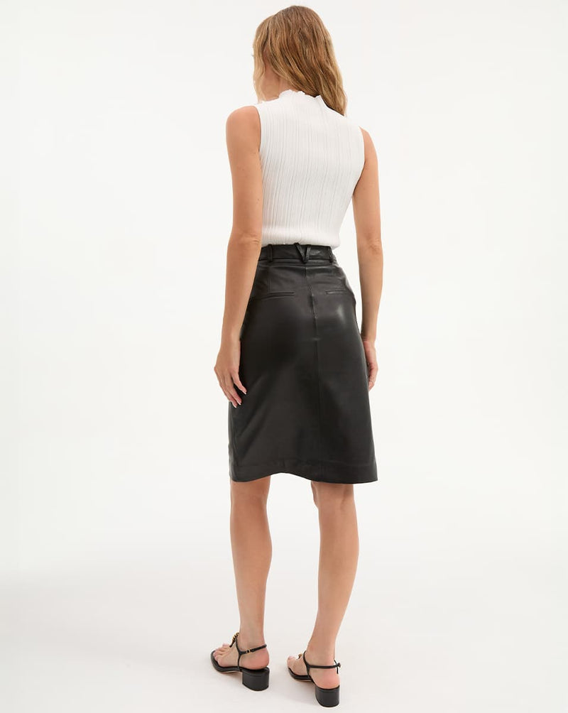 Maxine Leather Midi Skirt